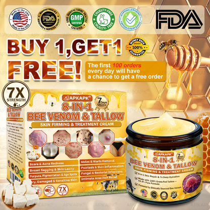 US Official Store | 𝐀𝐏𝐊𝐀𝐏𝐊® 𝟖-𝐈𝐧-𝟏 𝐁𝐞𝐞 𝐕𝐞𝐧𝐨𝐦 & 𝐓𝐚𝐥𝐥𝐨𝐰 𝐒𝐤𝐢𝐧 𝐅𝐢𝐫𝐦𝐢𝐧𝐠 & 𝐓𝐫𝐞𝐚𝐭𝐦𝐞𝐧𝐭 𝐂𝐫𝐞𝐚𝐦 (Effective Within 7 Days)Bee Venom + Tallow · 7X Deep Hydration, targets wrinkles, sagging, stretch marks, dark spots, purpura, inflammations and more