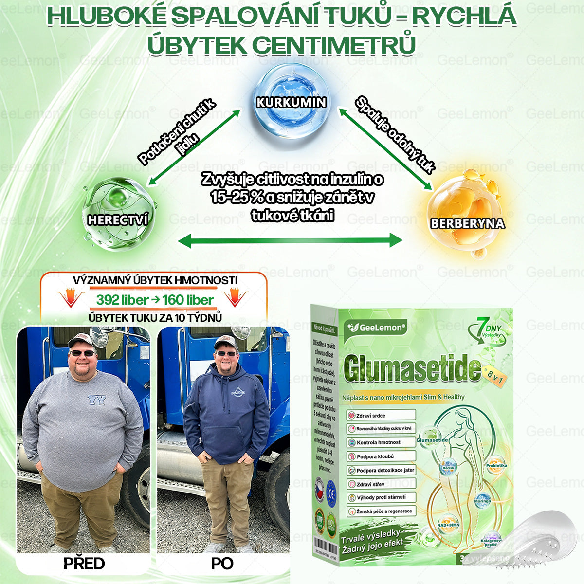 ⚡⚡ 𝐆𝐞𝑒𝑙𝑒𝐦𝐨𝐧® Glum𝐚𝐬𝐞tide 8 v 1 – Zeštíhlující nano mikrojihlový náplast 🇨🇿 Jen 1× denně ✅ Viditelné změny za 7 dní – na obezitu, kardiovaskulární zdraví, diabetes a kloubní problémy