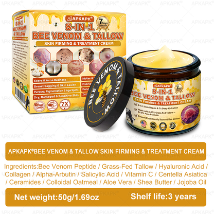 US Official Store | 𝐀𝐏𝐊𝐀𝐏𝐊® 𝟖-𝐈𝐧-𝟏 𝐁𝐞𝐞 𝐕𝐞𝐧𝐨𝐦 & 𝐓𝐚𝐥𝐥𝐨𝐰 𝐒𝐤𝐢𝐧 𝐅𝐢𝐫𝐦𝐢𝐧𝐠 & 𝐓𝐫𝐞𝐚𝐭𝐦𝐞𝐧𝐭 𝐂𝐫𝐞𝐚𝐦 (Effective Within 7 Days)Bee Venom + Tallow · 7X Deep Hydration, targets wrinkles, sagging, stretch marks, dark spots, purpura, inflammations and more