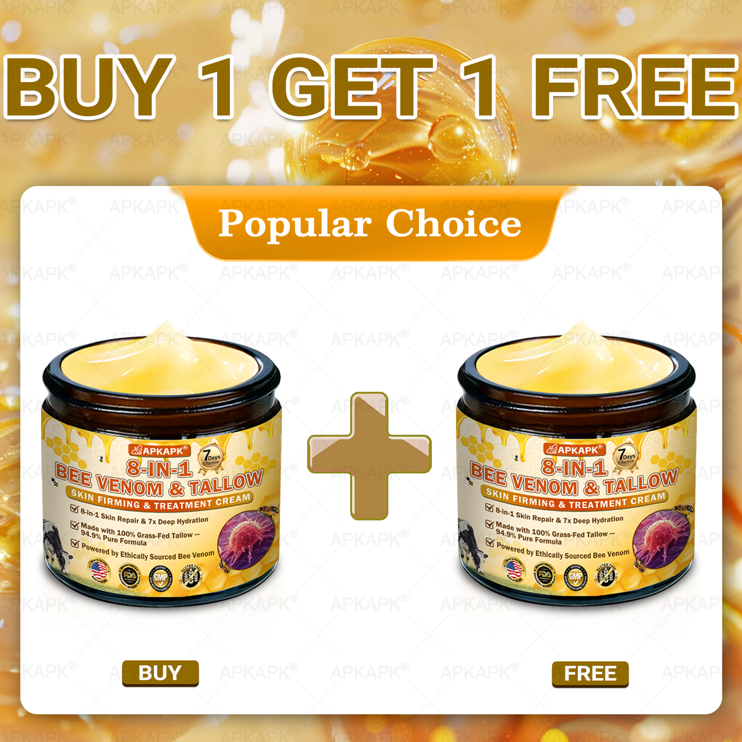 US Official Store | 𝐀𝐏𝐊𝐀𝐏𝐊® 𝟖-𝐈𝐧-𝟏 𝐁𝐞𝐞 𝐕𝐞𝐧𝐨𝐦 & 𝐓𝐚𝐥𝐥𝐨𝐰 𝐒𝐤𝐢𝐧 𝐅𝐢𝐫𝐦𝐢𝐧𝐠 & 𝐓𝐫𝐞𝐚𝐭𝐦𝐞𝐧𝐭 𝐂𝐫𝐞𝐚𝐦 (Effective Within 7 Days)Bee Venom + Tallow · 7X Deep Hydration, targets wrinkles, sagging, stretch marks, dark spots, purpura, inflammations and more