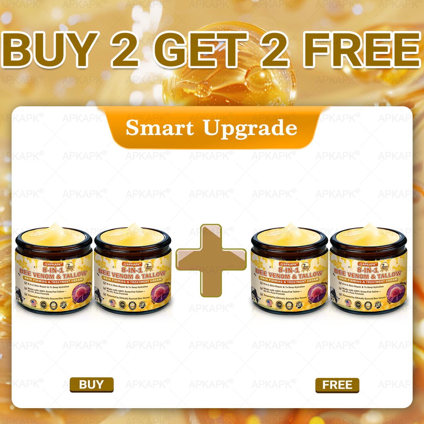 US Official Store | 𝐀𝐏𝐊𝐀𝐏𝐊® 𝟖-𝐈𝐧-𝟏 𝐁𝐞𝐞 𝐕𝐞𝐧𝐨𝐦 & 𝐓𝐚𝐥𝐥𝐨𝐰 𝐒𝐤𝐢𝐧 𝐅𝐢𝐫𝐦𝐢𝐧𝐠 & 𝐓𝐫𝐞𝐚𝐭𝐦𝐞𝐧𝐭 𝐂𝐫𝐞𝐚𝐦 (Effective Within 7 Days)Bee Venom + Tallow · 7X Deep Hydration, targets wrinkles, sagging, stretch marks, dark spots, purpura, inflammations and more