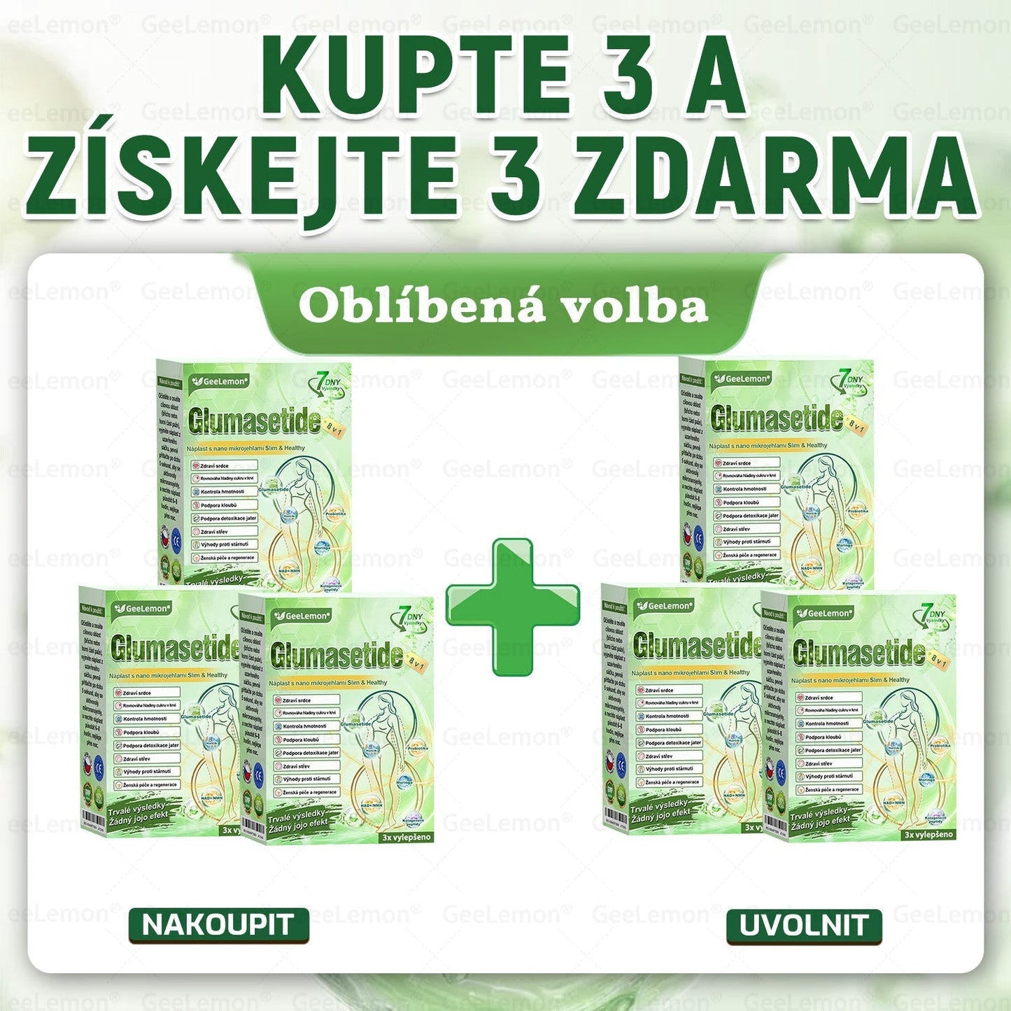 ⚡⚡ 𝐆𝐞𝑒𝑙𝑒𝐦𝐨𝐧® Glum𝐚𝐬𝐞tide 8 v 1 – Zeštíhlující nano mikrojihlový náplast 🇨🇿 Jen 1× denně ✅ Viditelné změny za 7 dní – na obezitu, kardiovaskulární zdraví, diabetes a kloubní problémy